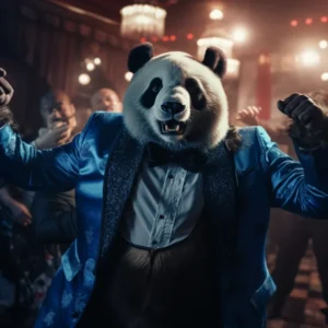 Discoteca Panda Club Fiesta Viernes. Panda Bailando entre la multitud